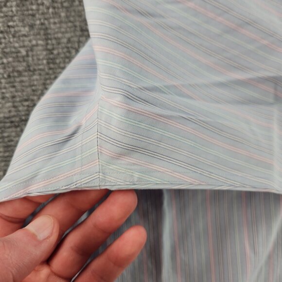 Brooks Brothers Slim Fit Non Iron Stretch Large Button Up Striped Colorful Men - Picture 14 of 16